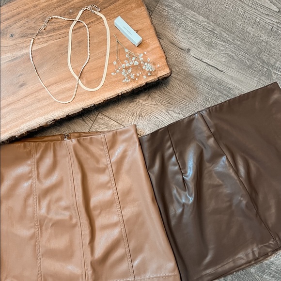 Dresses & Skirts - Dark Brown Leather Skirt